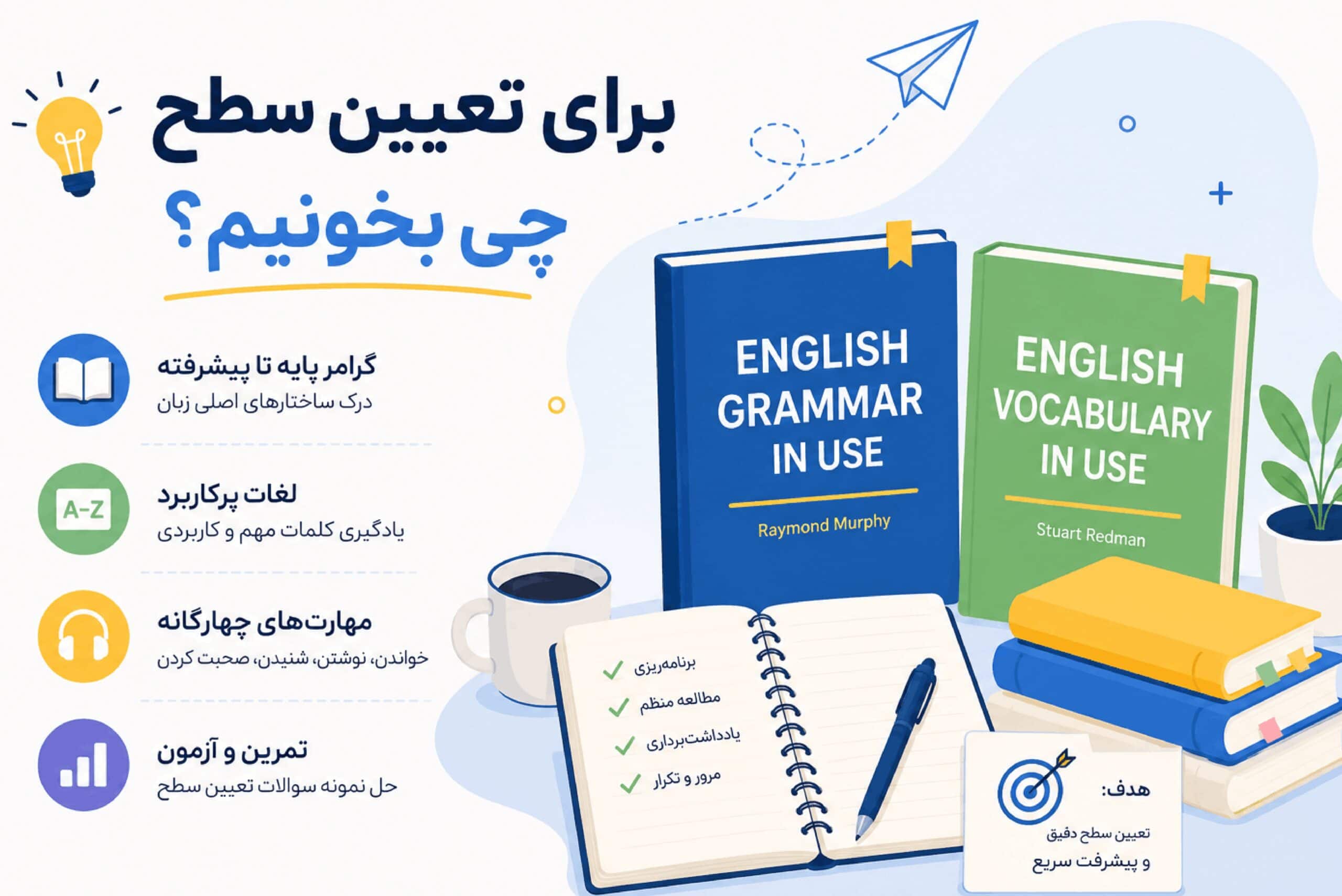برای تعیین سطح زبان چی بخونم؟